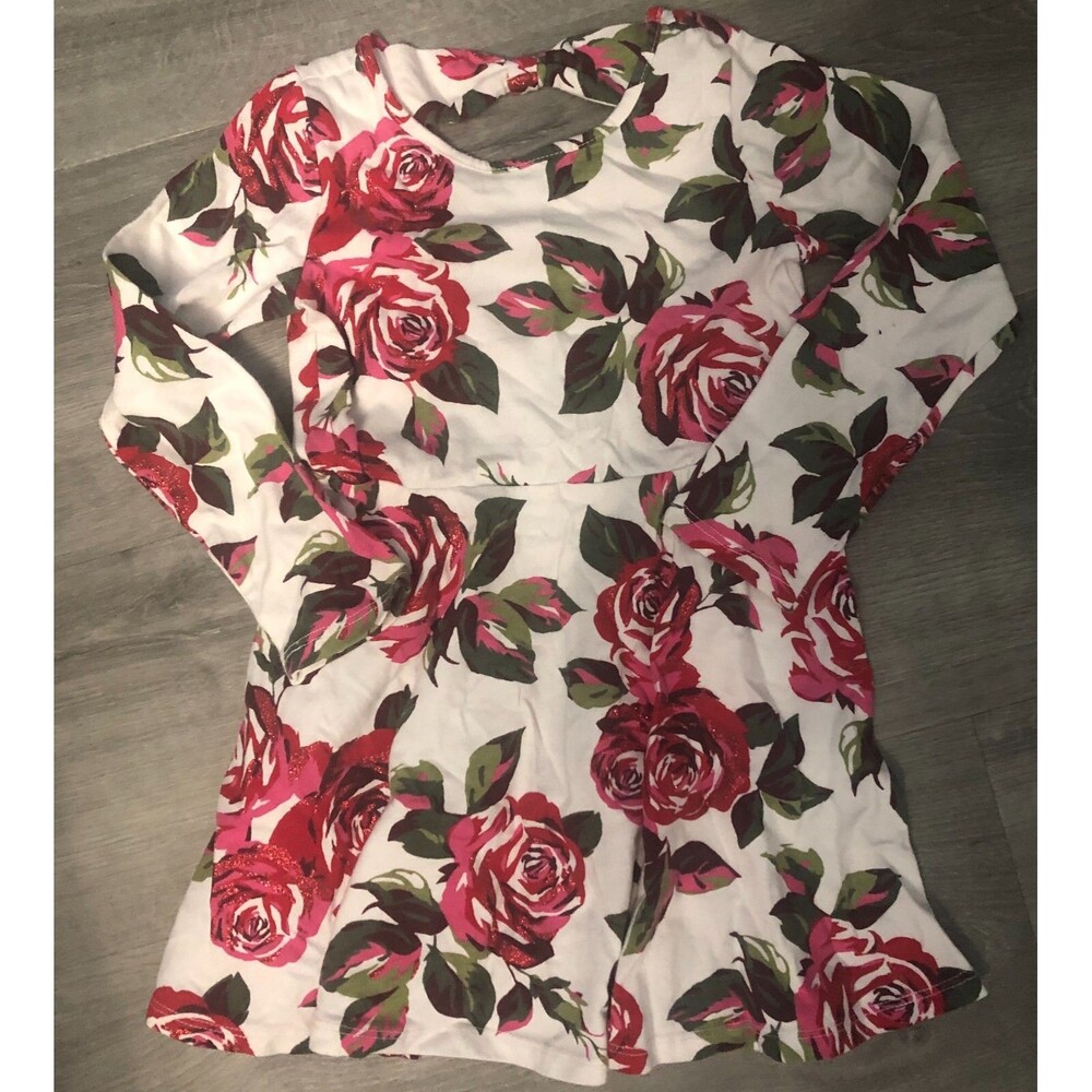 Girls Children's Place White Floral Dress Size 4T B2